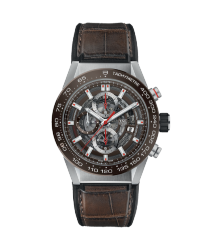 TAG Heuer Carrera Calibre Heuer 01 43 Stainless Steel / Brown Ceramic / Alligator